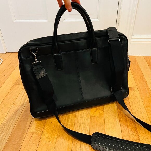 Cole Haan Black Leather Briefcase Messenger Bag - Picture 14 of 16